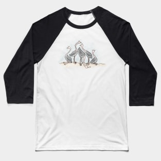 Ostrich Gathering Baseball T-Shirt